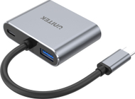 Docking Station Unitek Q4 Lite USB-C, i hirtë 