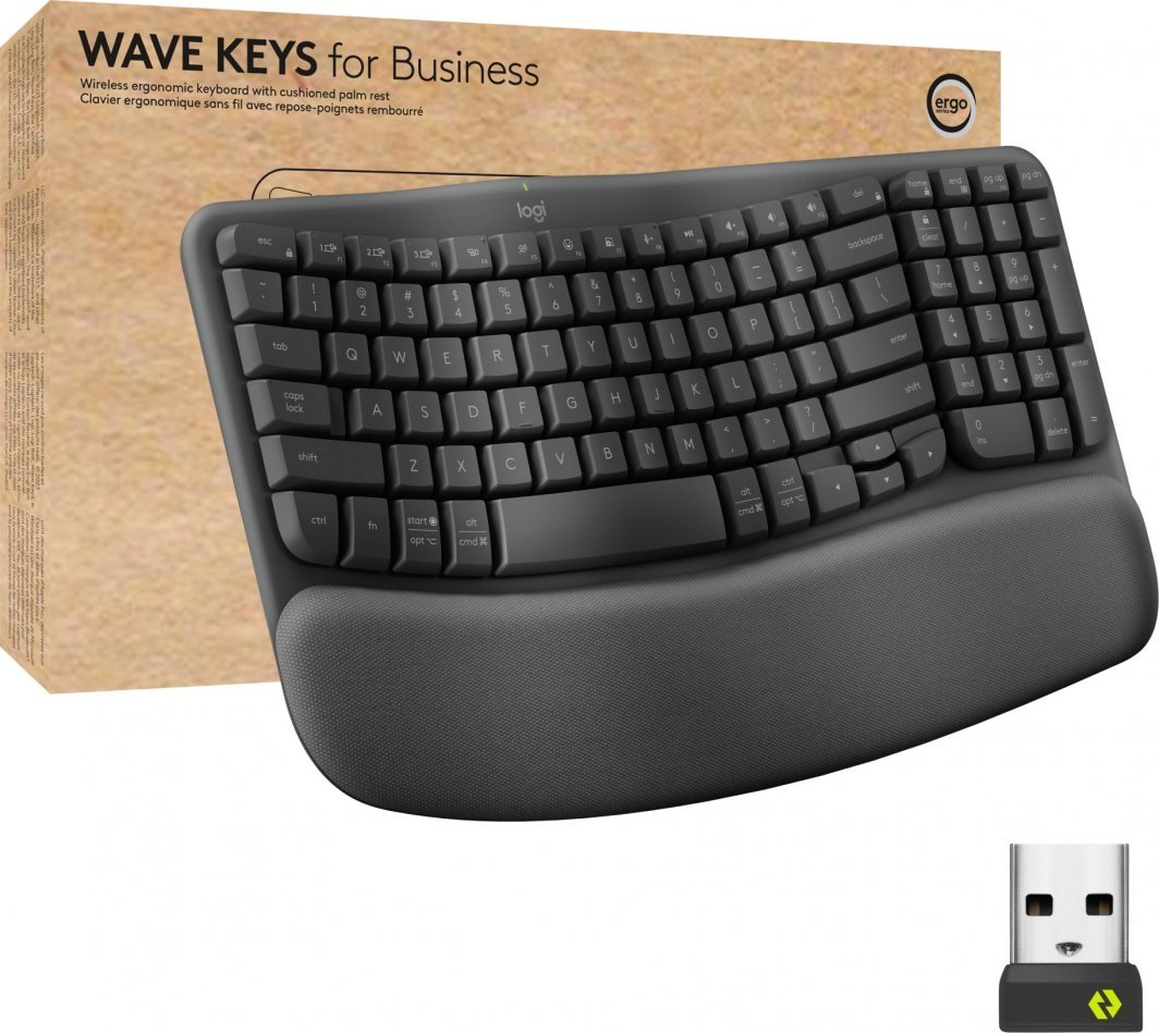 Tastierë Logitech Wave, wireless, US INTL, grafit