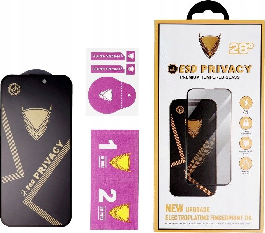 Xham mbrojtës privatësie OG Premium për Samsung Galaxy A24 4G dhe A25, tempered glass, i zi