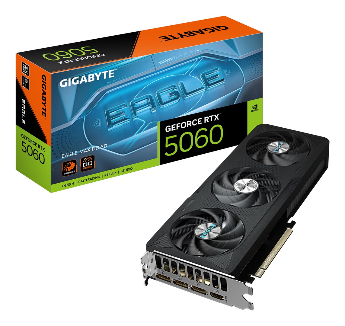 Kartelë grafike GIGABYTE GeForce RTX 5060 EAGLE MAX OC 8G 8GB GDDR7, 128bit