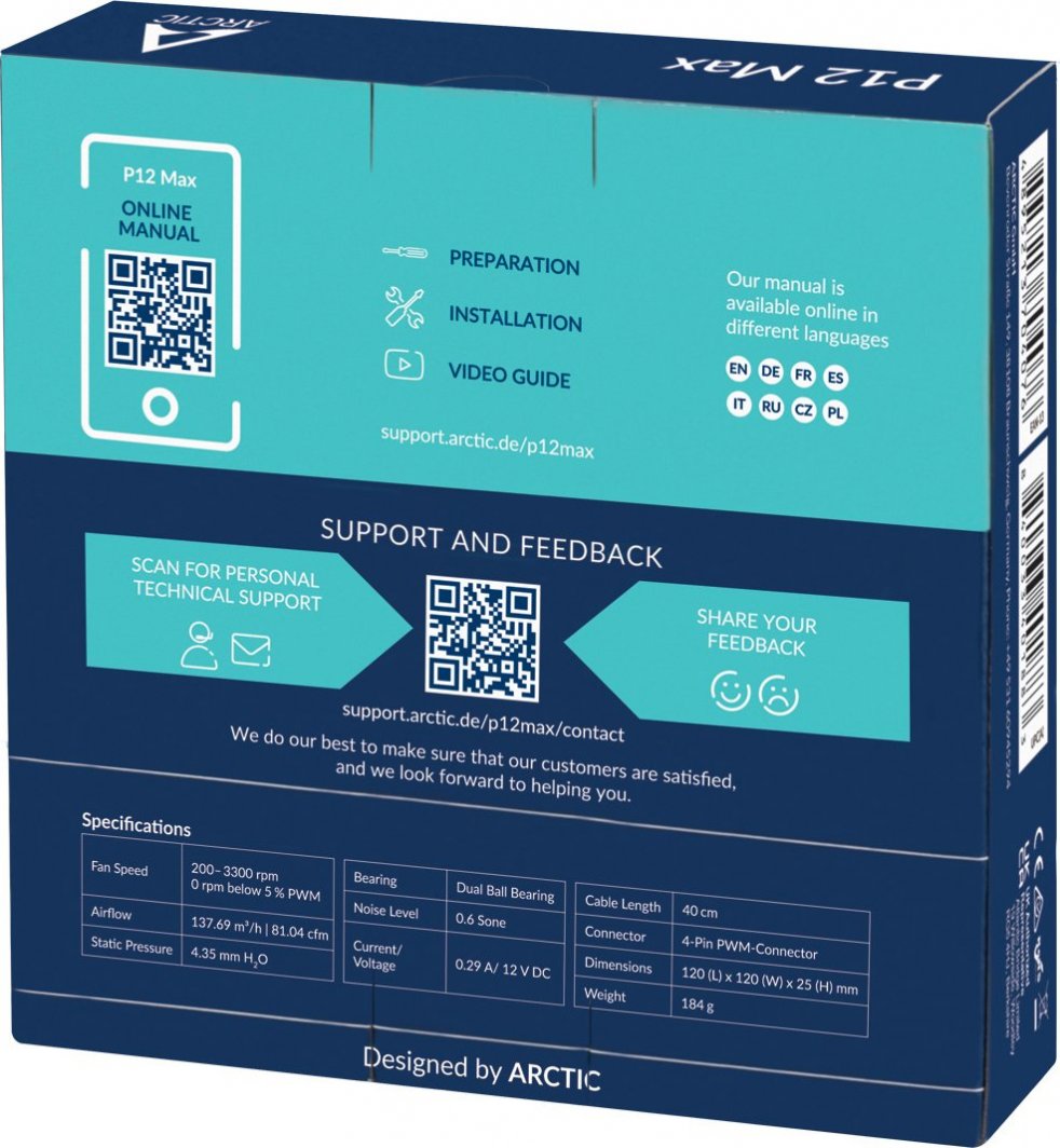 Ftohës Arctic P12 Max, 120 mm