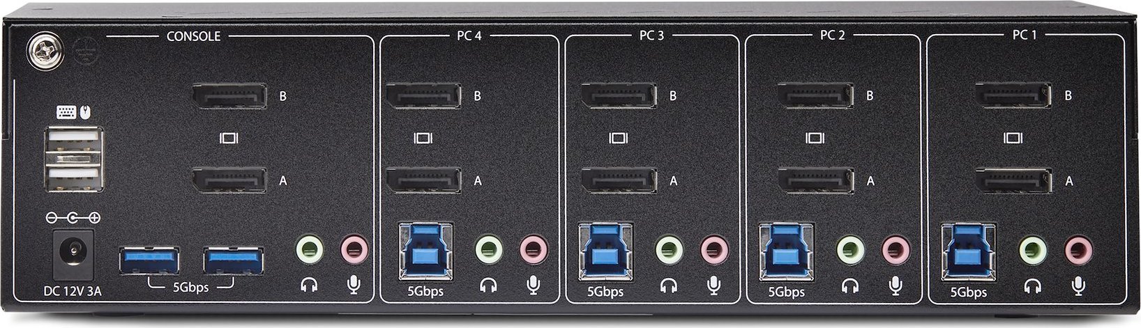Switch KVM StarTech 4 porta, Dual Monitor DisplayPort, 4K 60Hz, i zi
