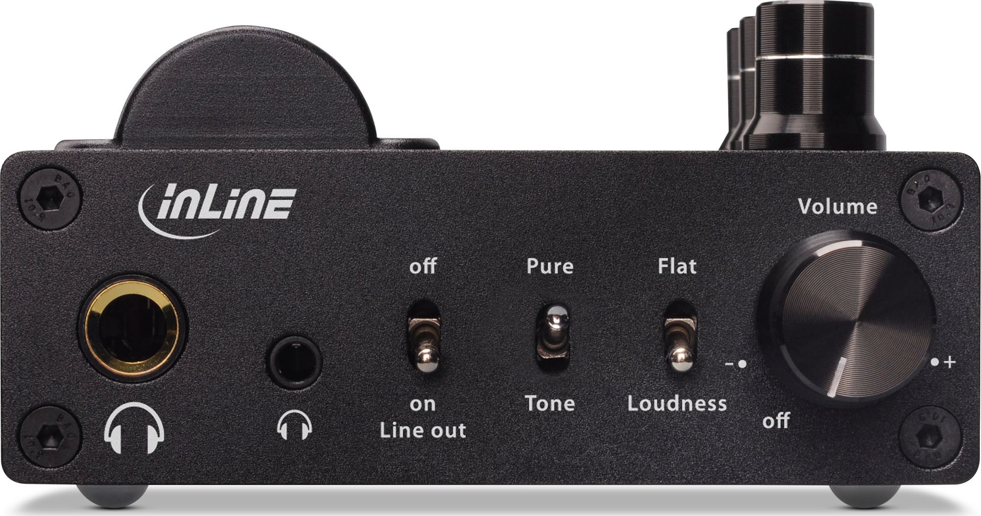 Përforcues kufjesh InLine AmpUSB-EQ, DAC 32-bit 384 kHz, portativ, i zi