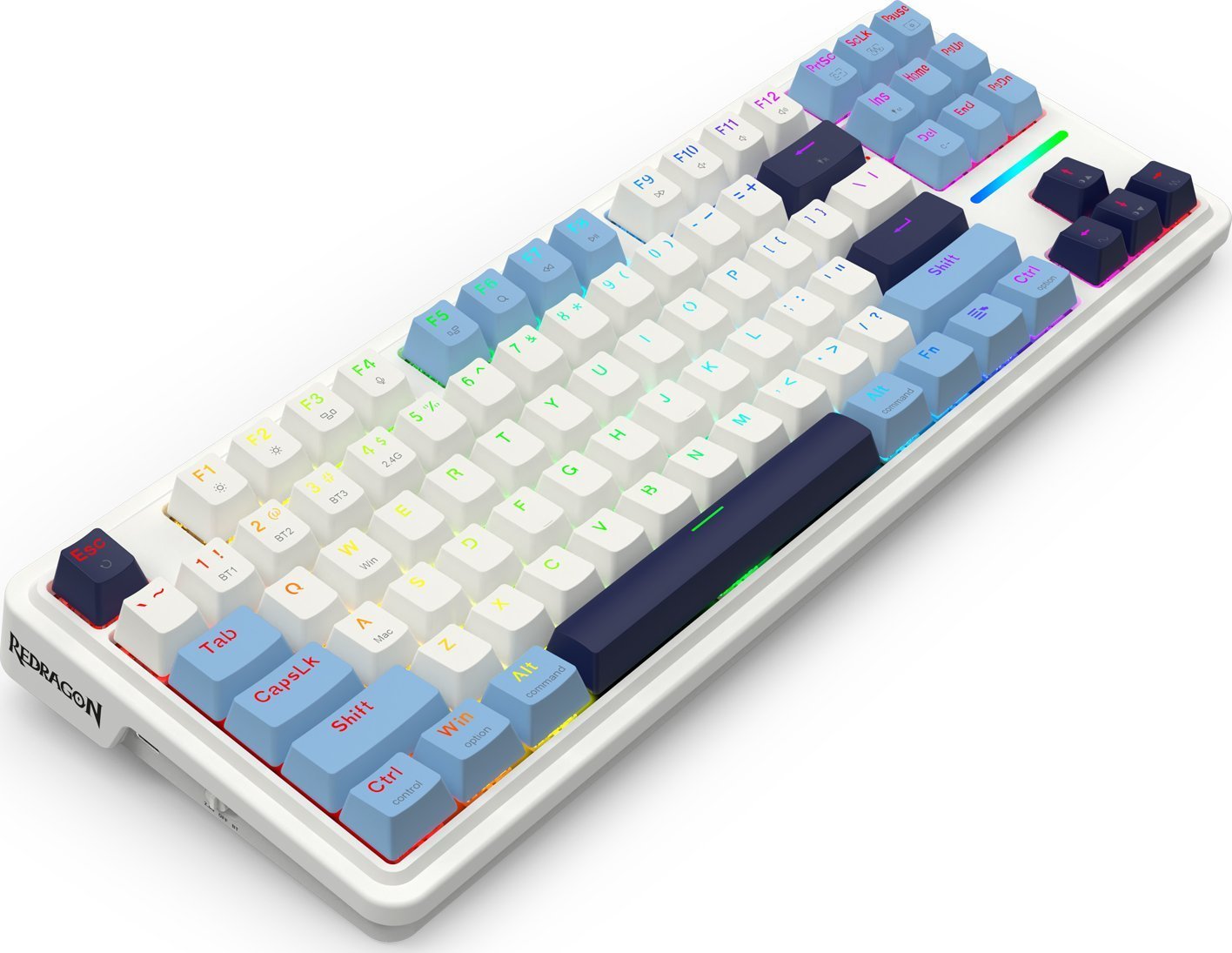 Tastierë gaming Redragon K728 Pro, mekanike 80% TKL, wireless 3 në 1, RGB