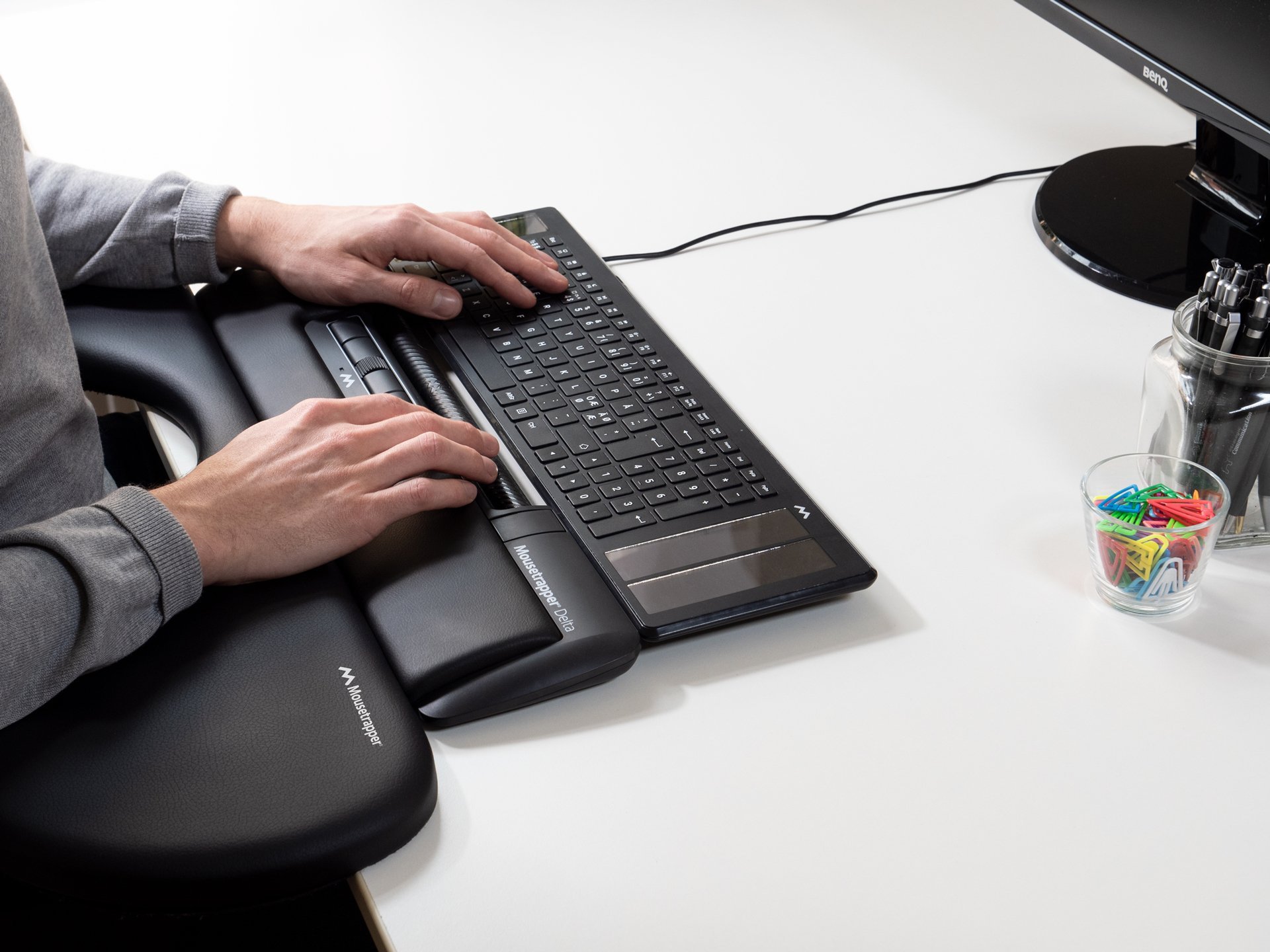 Maus ergonomik Mousetrapper Delta, me kabllo USB A, i zi