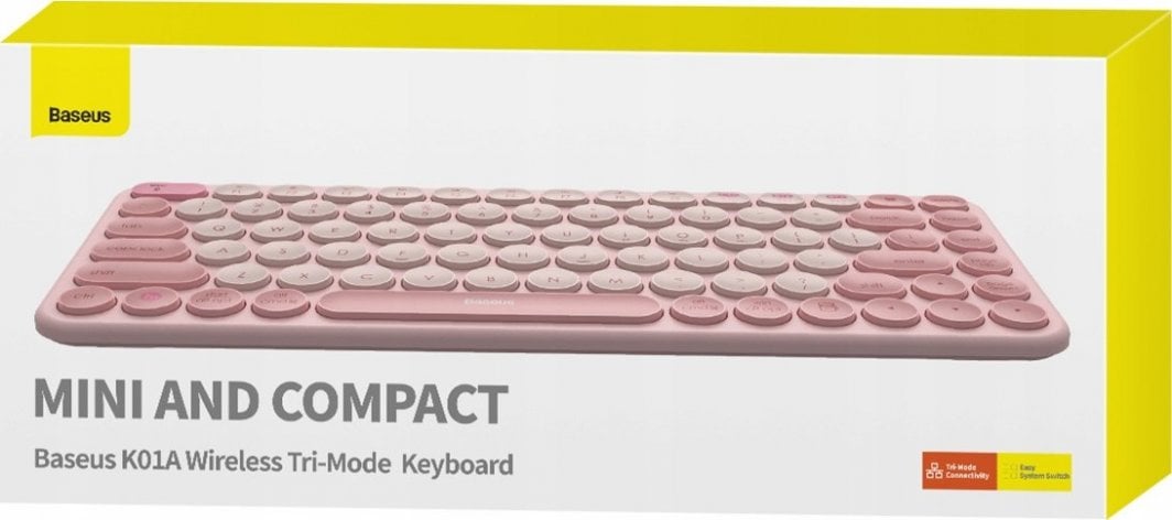 Tastierë Baseus, wireless, US, rozë