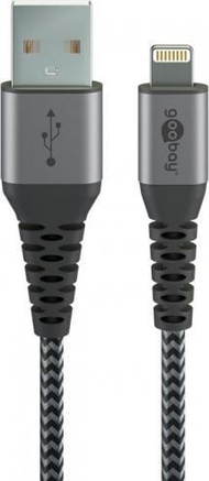 Kabllo USB Goobay USB A në Lightning, 2 m, gri