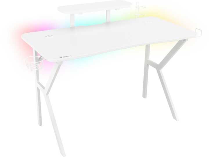 Tavolinë Genesis Holm 320, RGB LED, e bardhë
