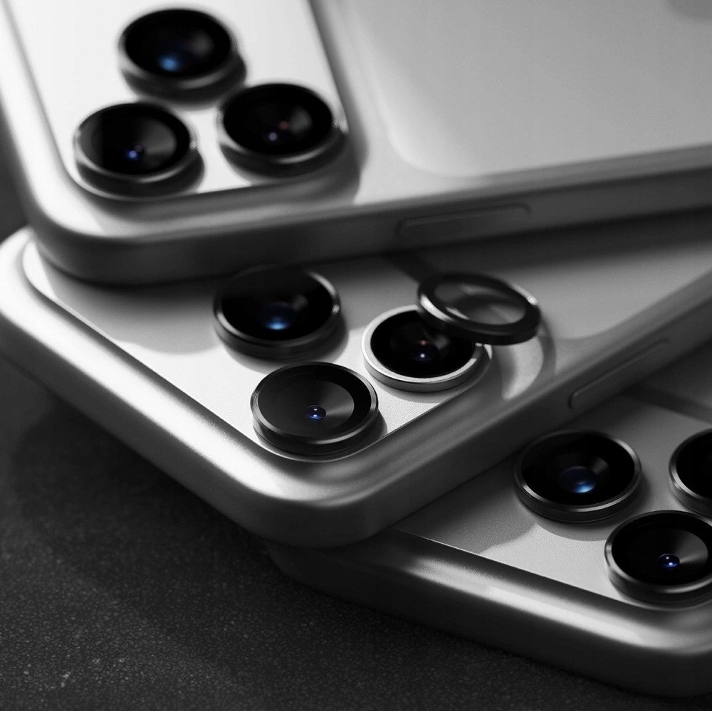 Mbrojtëse kamere Ringke Camera Lens Frame Glass, për iPhone 17 Pro 17 Pro Max, e zezë