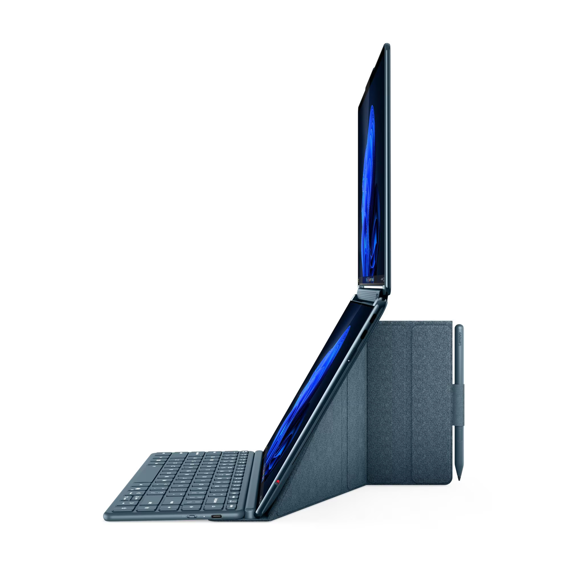 Laptop Lenovo NB Yoga Book 9 14IAH10, 2x14", Intel Arc 140T GPU, Intel Core Ultra 7 255H, 2.8K WQXGA, Multi-touch, 32GB LPDDR5x-8400, 1TB SSD M.2 2242 PCIe, Tidal Teal