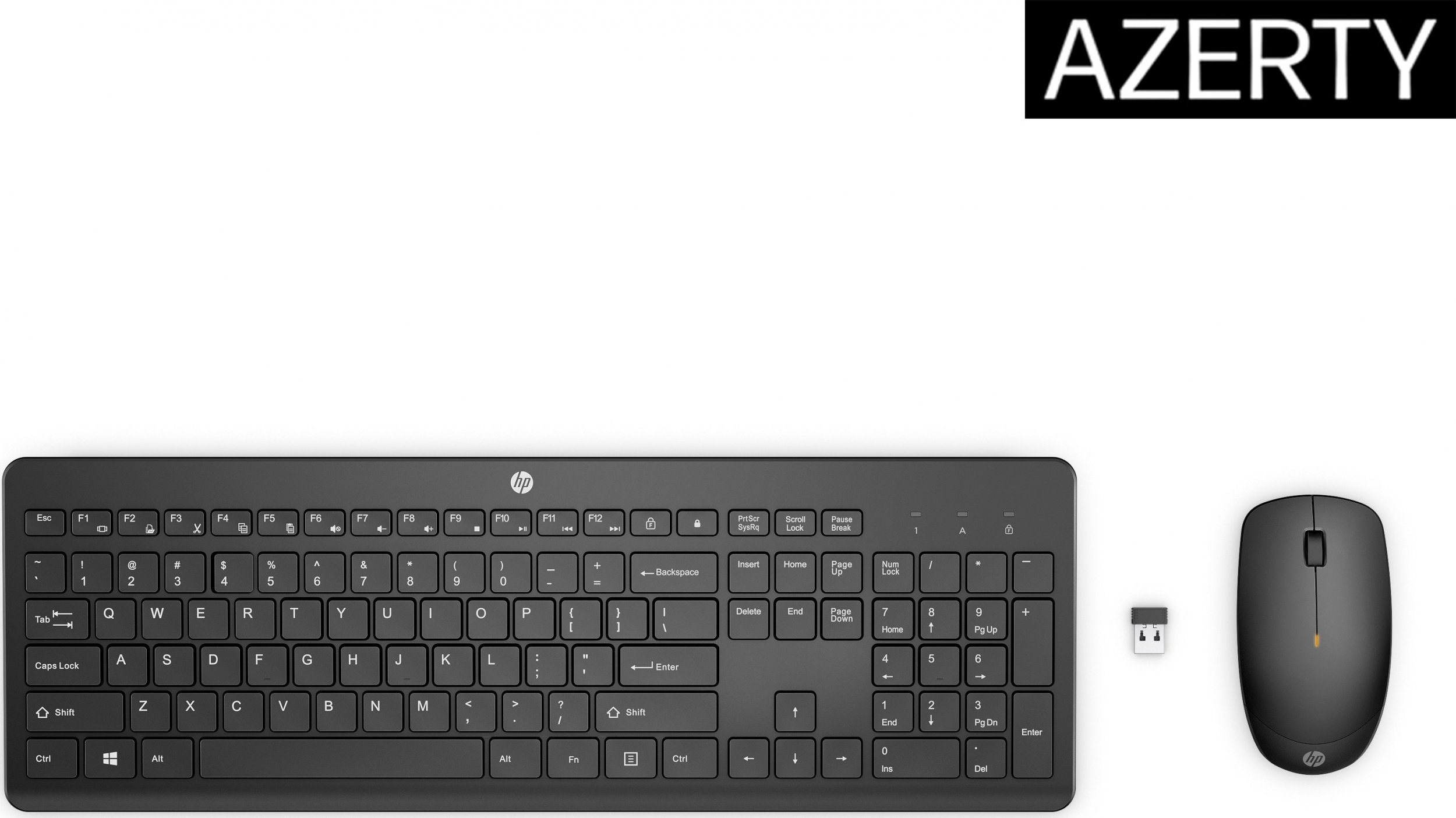 Set tastierë dhe maus HP 330, wireless, me tastierë numerike, i zi
