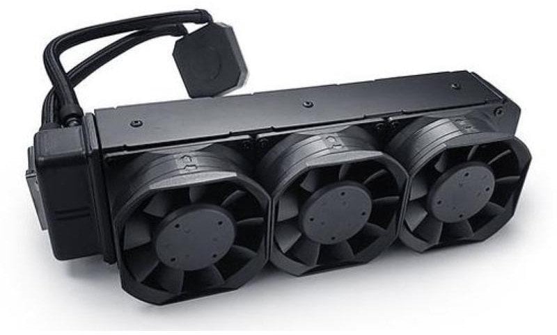Ftohës uji për CPU Dynatron L35, radiator me 3 ventilatorë, i zi