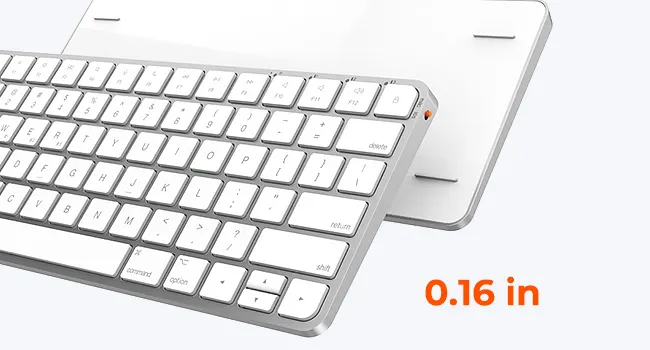 Tastierë Wireless Dual-Mode Meetion C210 (2.4GHz + Bluetooth) për Mac & Windows , White