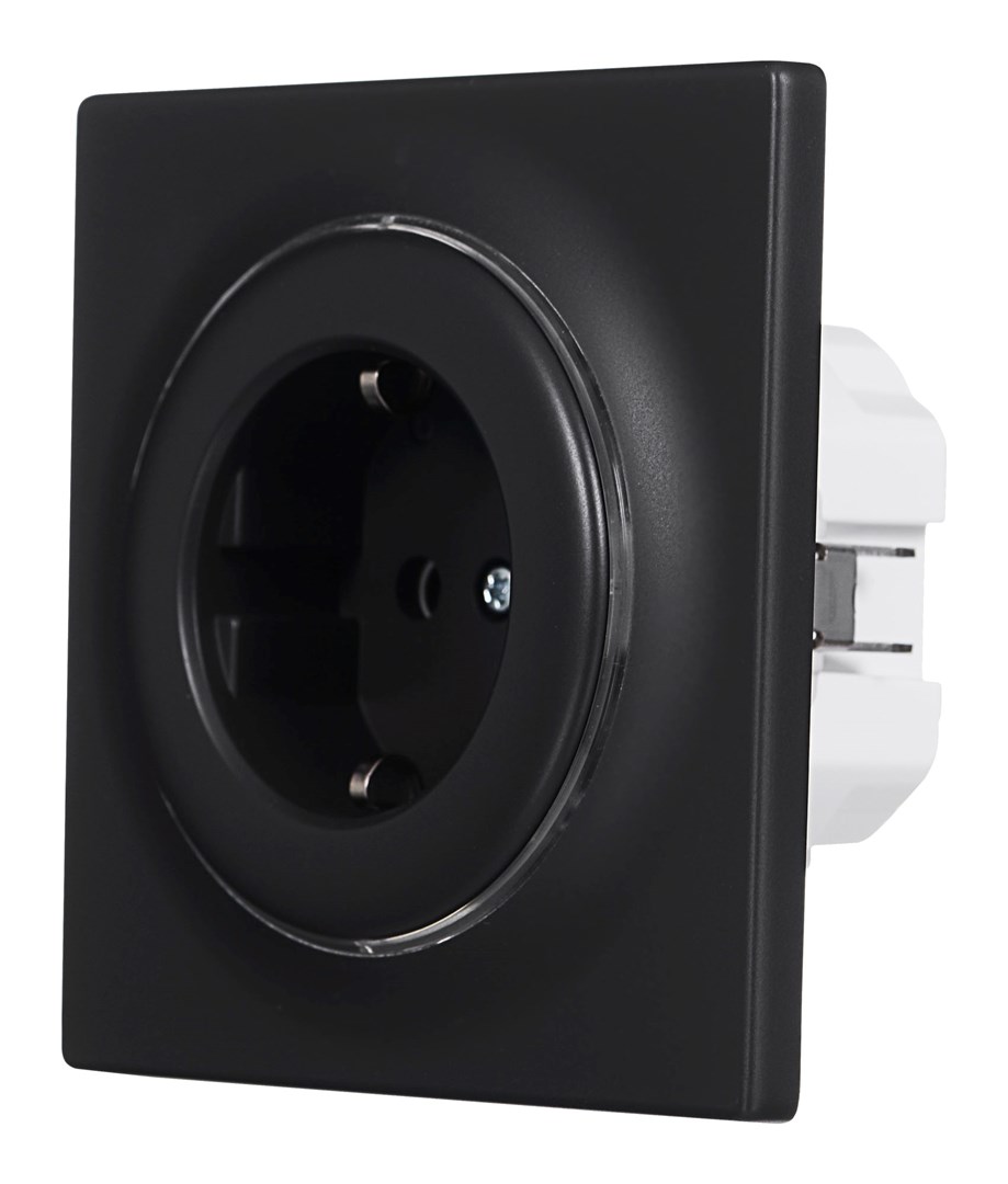 Prizë inteligjente Fibaro FGWOF-011-8 Type F, murale, e zezë