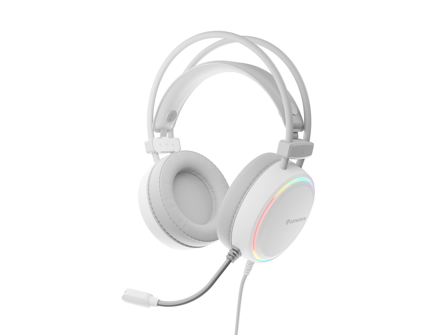 Kufje gaming Genesis Neon 613, on-ear, USB/3.5mm, të bardha