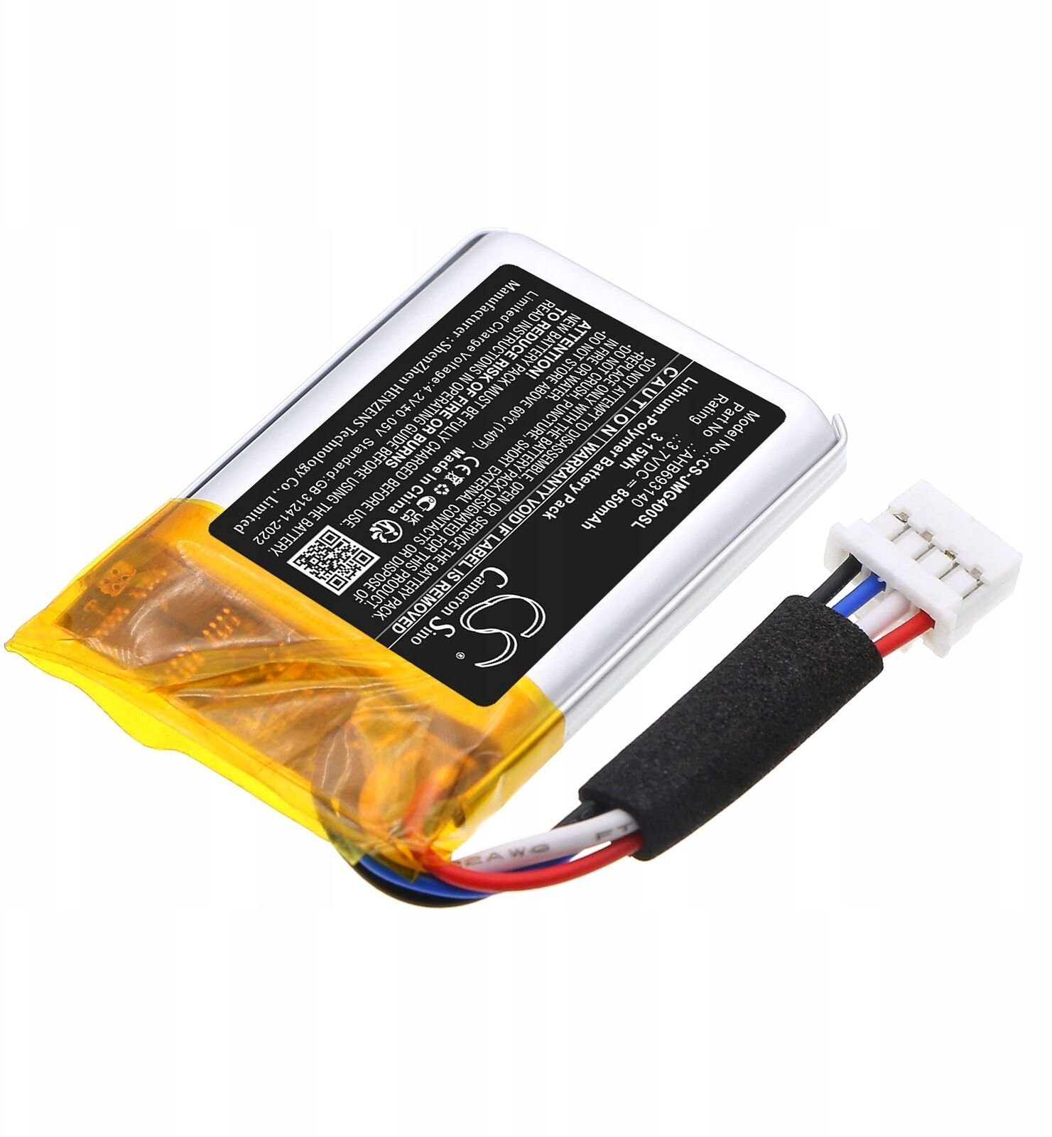 Bateri zëvendësuese Cameron Sino CS-JMG400SL për JBL Go 4, 850mAh, 3.7V, e zezë