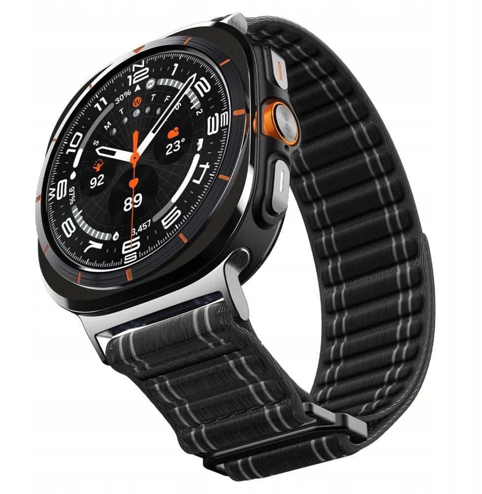 Rrip tekstili Spigen Fabric Band, për Samsung Galaxy Watch Ultra 47mm, mbyllje hook and loop, i zi