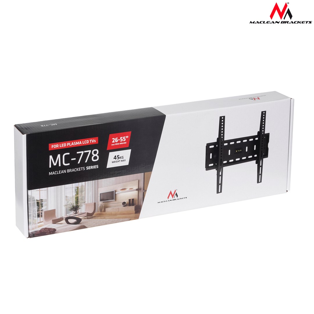 Mbajtëse muri për TV Maclean MC-778, 26-55", e zezë