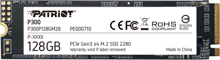SSD диск Patriot P300, M.2, 128 GB