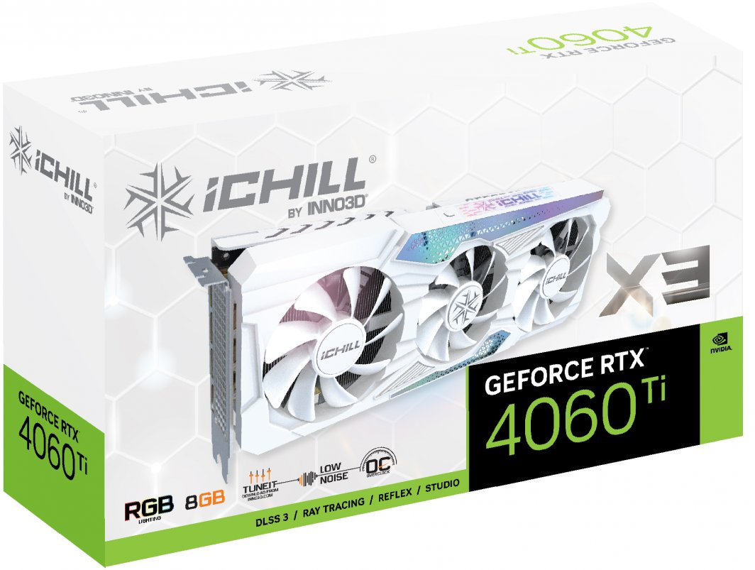 Kartelë grafike Inno3D GeForce RTX 4060 Ti iCHILL X3 White 8GB GDDR6