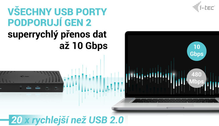 Docking Station i-tec USB 3.0/USB-C/Thunderbolt, 3x 4K Display, PD 100W