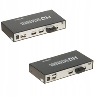 Ekstender HDMI KVM HDMI-OFT-20KM, fibër optike, 20 km, i zi