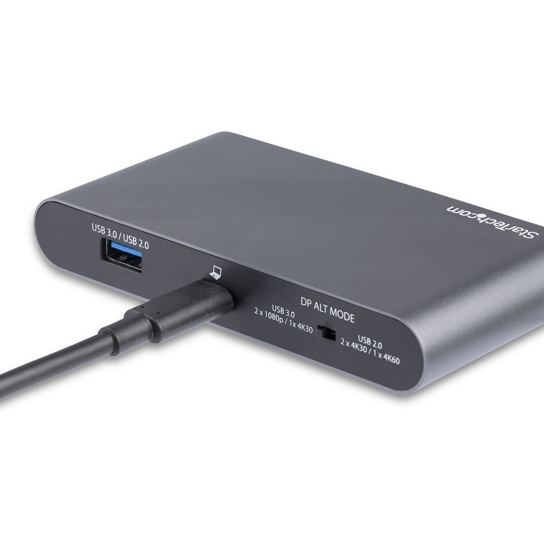 Stacion lidhës StarTech, USB-C, 4K Dual DisplayPort, 100W, e hirtë