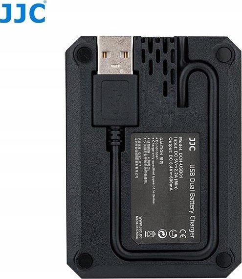 Karikues baterie JJC Dual-Channel, për Nikon EN-EL15 EN-EL15a EN-EL15b, me USB të dyfishtë, i zi