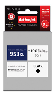 Ngjyrë për printer Activejet AH-953BRX (zëvendësim për HP 953XL L0S70AE), 50 ml, e zezë