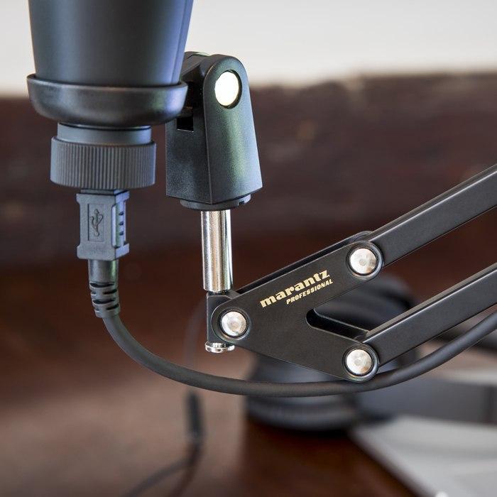 Set mikrofon USB Marantz Pod Pack 1, kondensator, me krah broadcast dhe kabllo, i zi