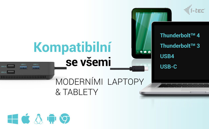 Stacion docking i-tec USB-C, 3x Display, LAN, PD 100W + karikues universal i-tec 12 W