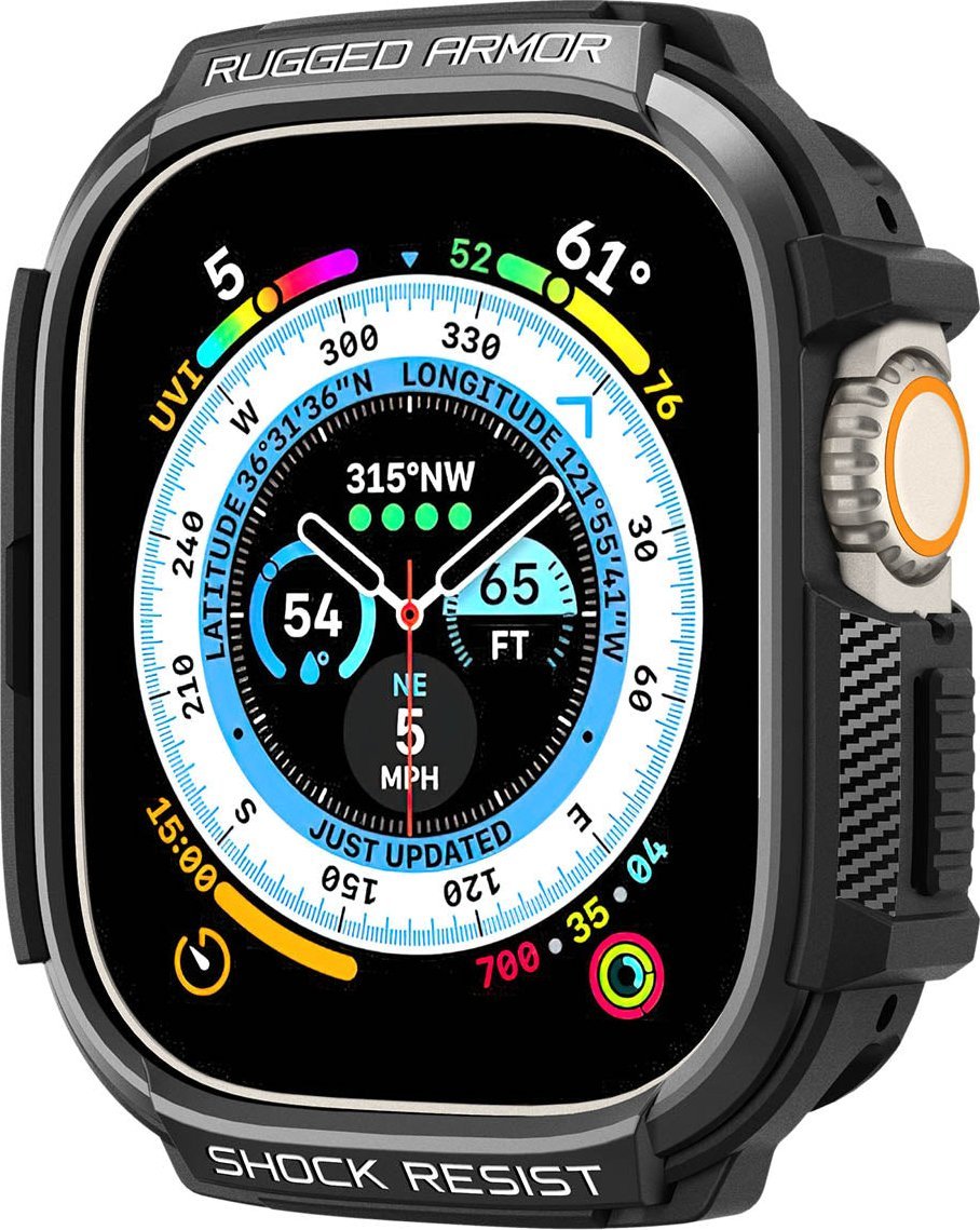 Mbulesë Spigen Rugged Armor për Apple Watch Ultra 49mm, mbrojtëse, e zezë mat 3