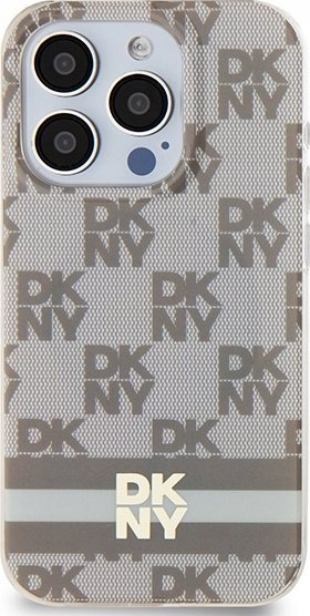 Kapak telefoni DKNY DKHMP14XHCPTSE, për iPhone 14 Pro Max 6.7", hardcase MagSafe, bezhë me kuadrate