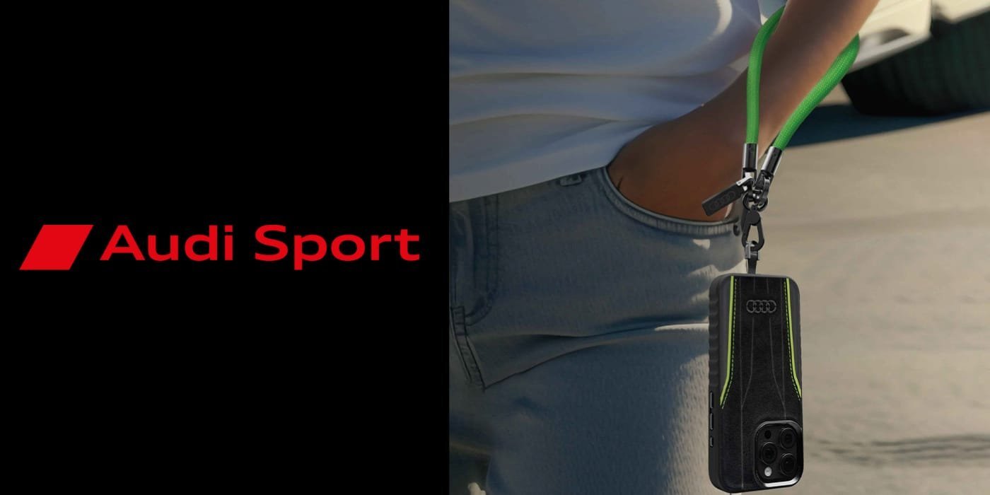 Varg telefoni Audi Universal Phone Lanyard 28cm, 8mm, i zi e verdhë