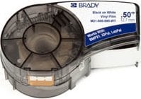 Rrotull etiketash Brady Black on White, 6.4 m, 12.7 mm, i bardhë