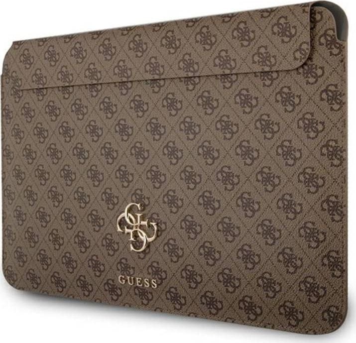 Futrollë laptopi Guess Sleeve Case, 13", lëkurë Saffiano, kafe