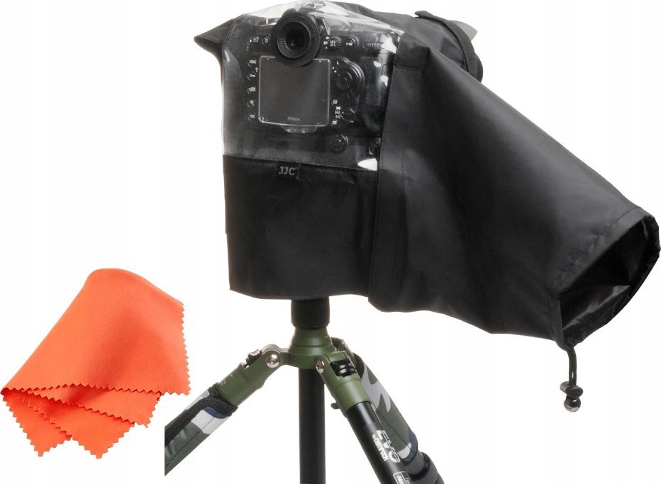 Mbulesë mbrojtëse për kamerë JJC RC-DK, rezistente ndaj ujit dhe pluhurit, e montueshme në tripod, transparente