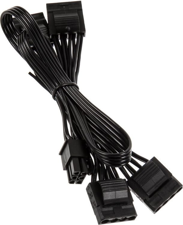Kabllo Kolink Molex x4 në PCIe 6 pin, 0.75m, e zezë