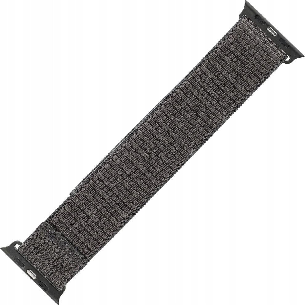 Rrip ore FIXED Nylon Sporty për Apple Watch Ultra 49mm, mbyllje velcro, gri e errët