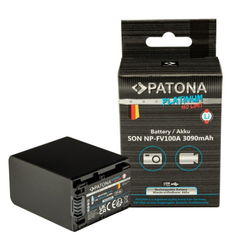 Bateri PATONA Platinum me hyrje USB-C për Sony NP-FV100