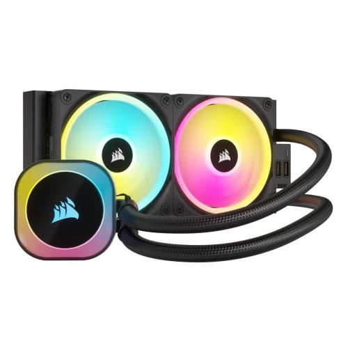 Ftohës likuid CPU Corsair iCUE LINK H100i RGB, radiator 240mm, 2x QX120 RGB, i zi