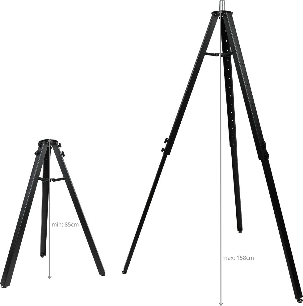 Stativ për ndriçim DNA RS1, lartësi 86 152 cm, kapacitet 20 kg, i zi