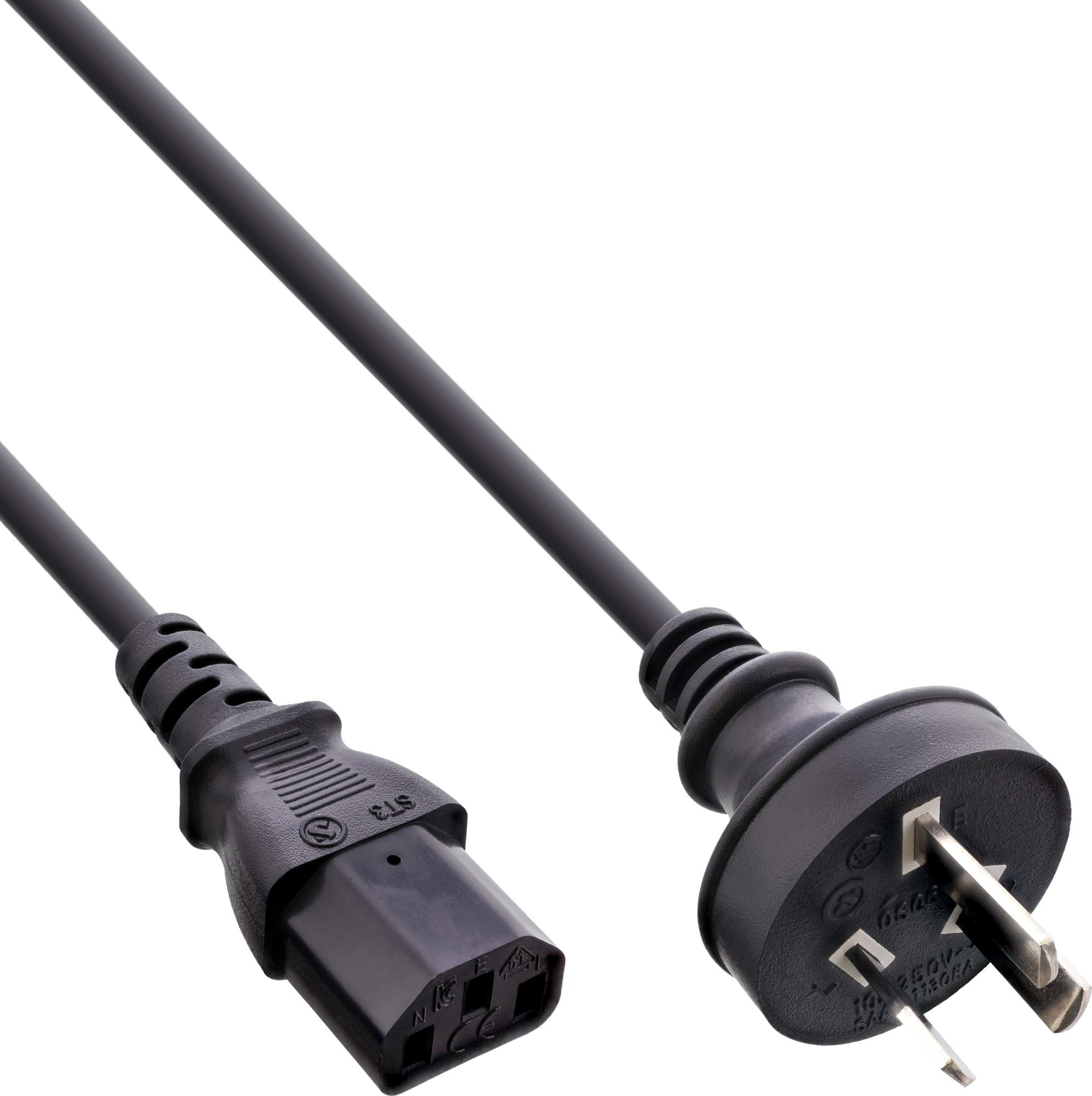 Кабел за струја INLINE AS NZS 3112 во IEC C13, 50 cm, црн