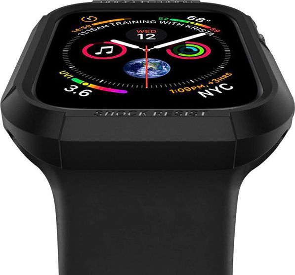 Mbrojtëse Rugged Armour për Apple Watch Series 4, 44mm, e zezë