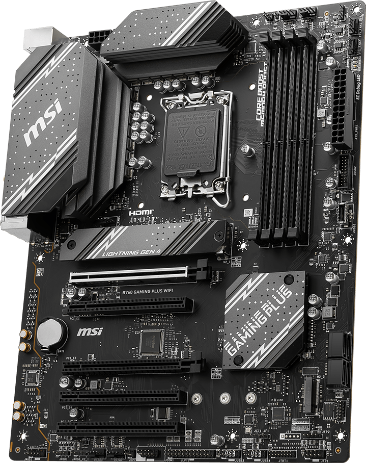 Pllakë amë MSI B760 Gaming Plus WiFi, DDR5, Wi Fi 6E, e zezë