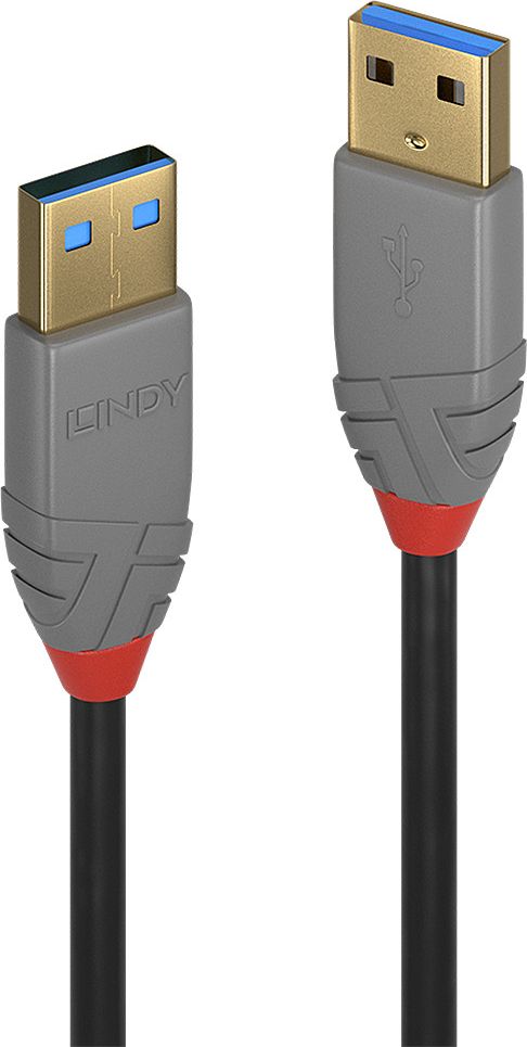 Kabllo Lindy USB-A - USB-A 3m, e zezë