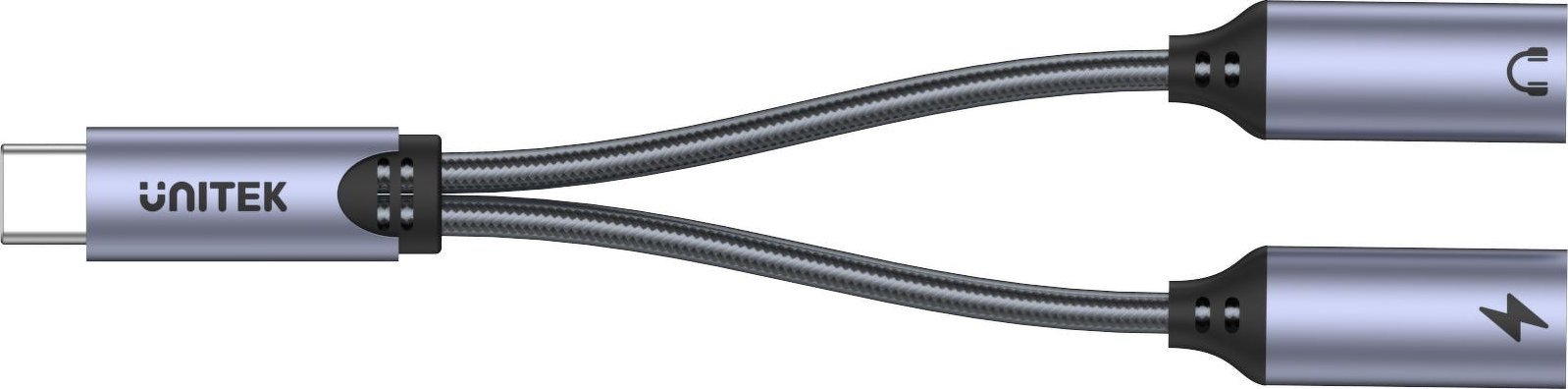 Adapter USB Unitek M206A, USB C në USB C x2, argjendtë
