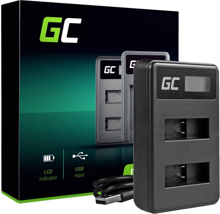 Karikues baterie Green Cell AHBBP-501 për GoPro AHDBT-501, për HD Hero5 dhe HD Hero6, i zi