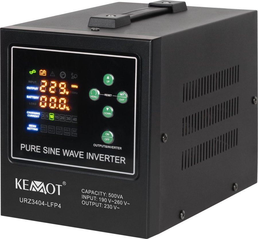 Furnizues emergjent KEMOT PROsinus 500 LFP4, inverter 12V 230V, 500VA 300W, valë sinusoidale e pastër