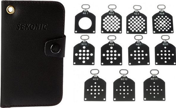 Set slajdesh për matës drite Sekonic 401805, 11 slajde, me kuti mbrojtëse